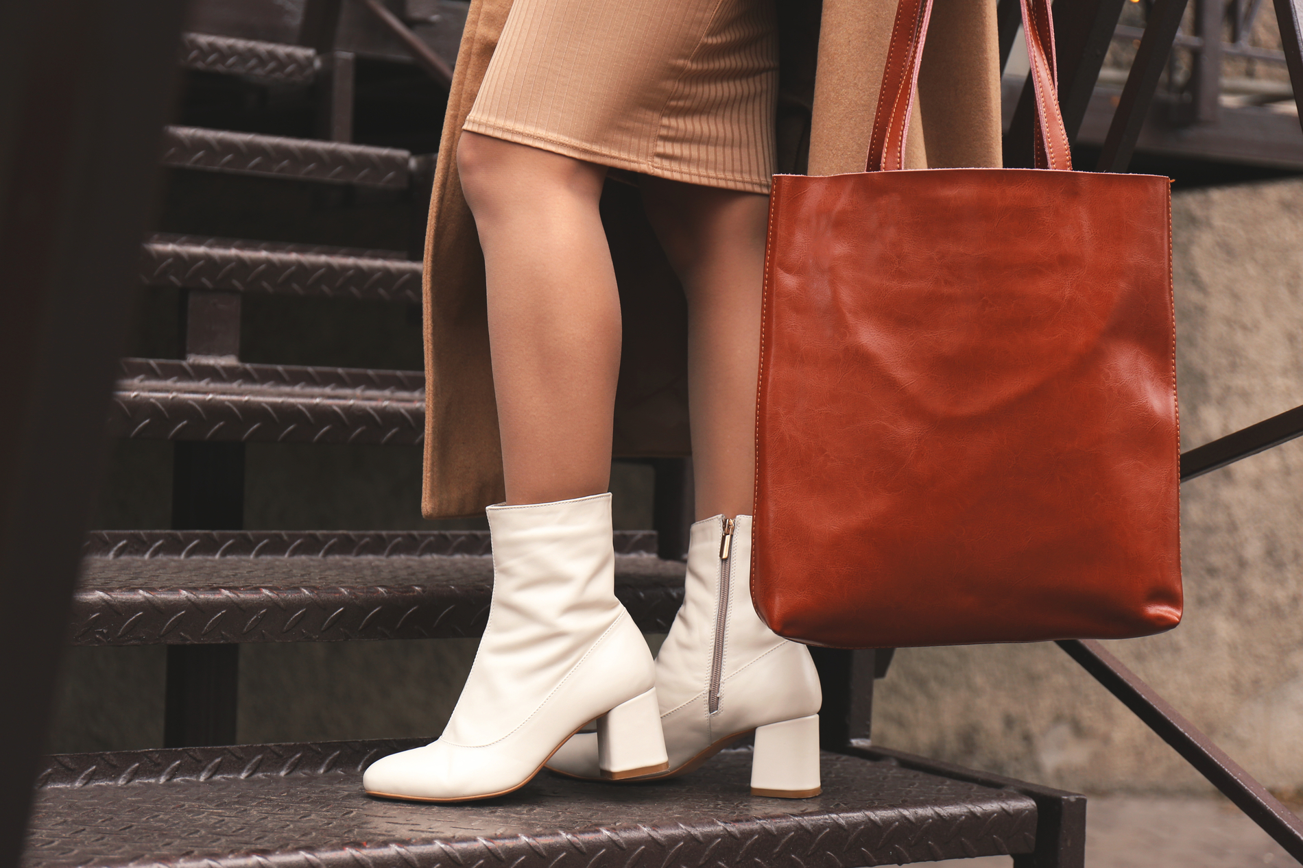 White ankle boots