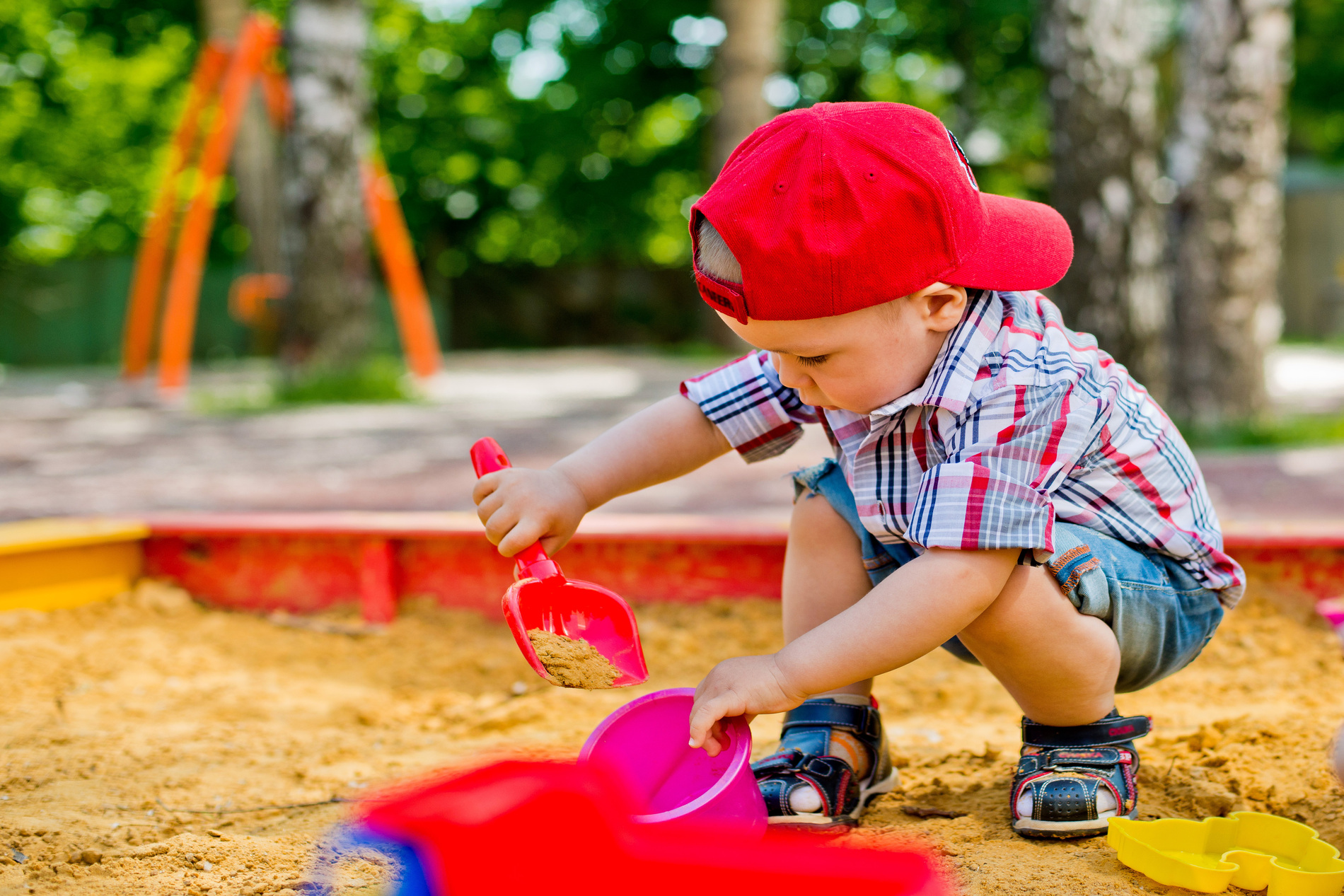 toddler playing outside