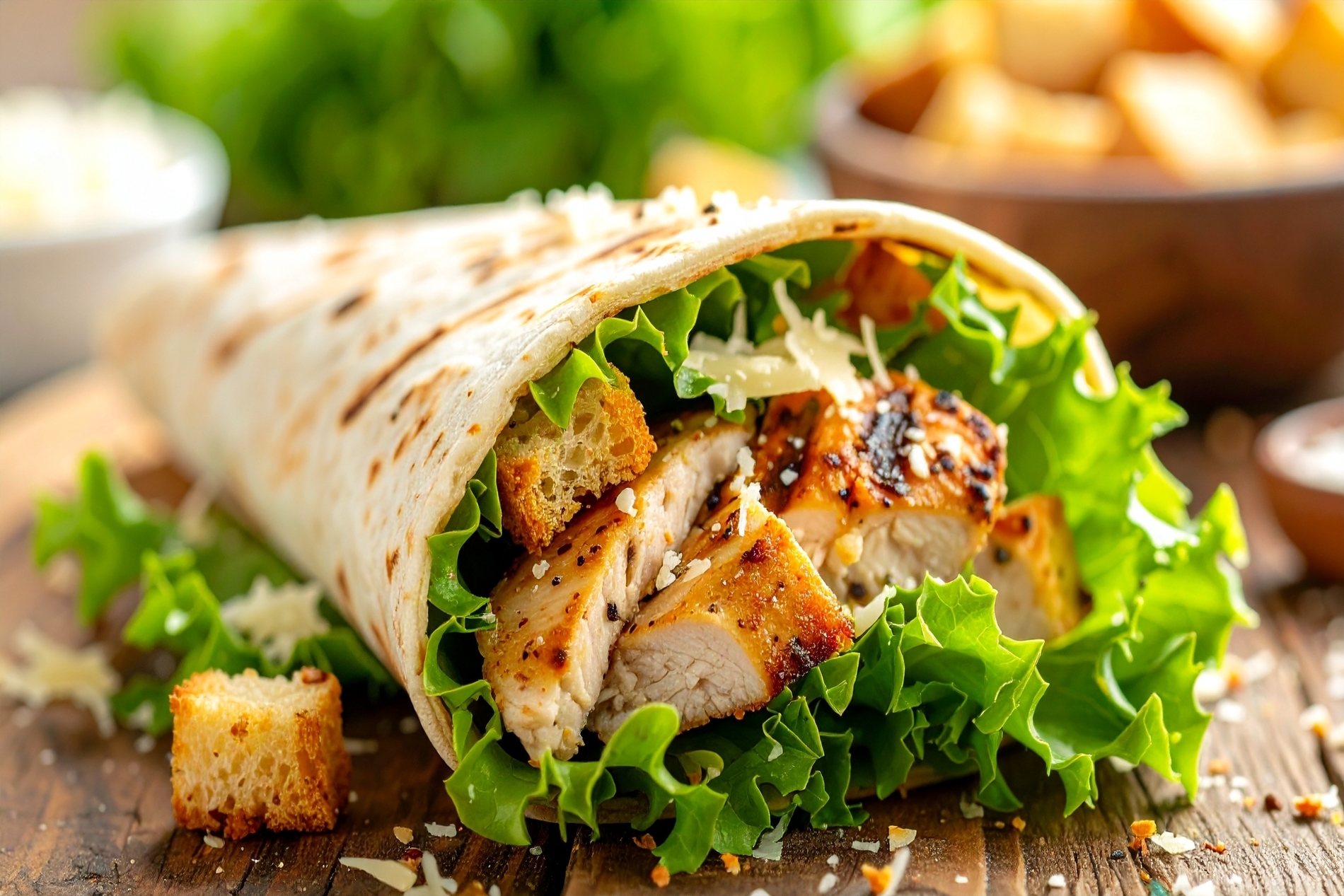 chicken ceaser salad wrap